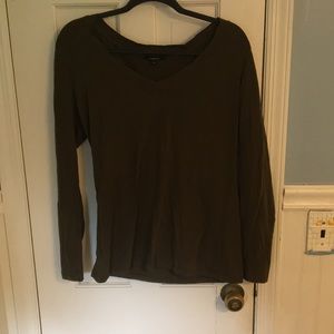 Charlotte Russe Olive Green Long Sleeve Top